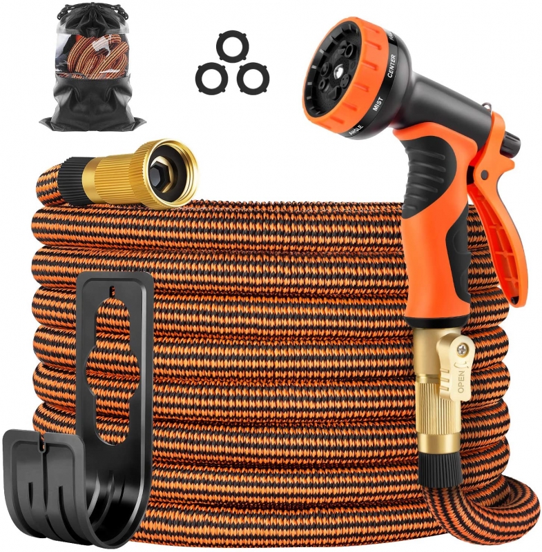 25FT/50FT/75FT/100FT 3750D Expandable Garden Hose With  Brass On/Off Ball Valve  USA MARKET